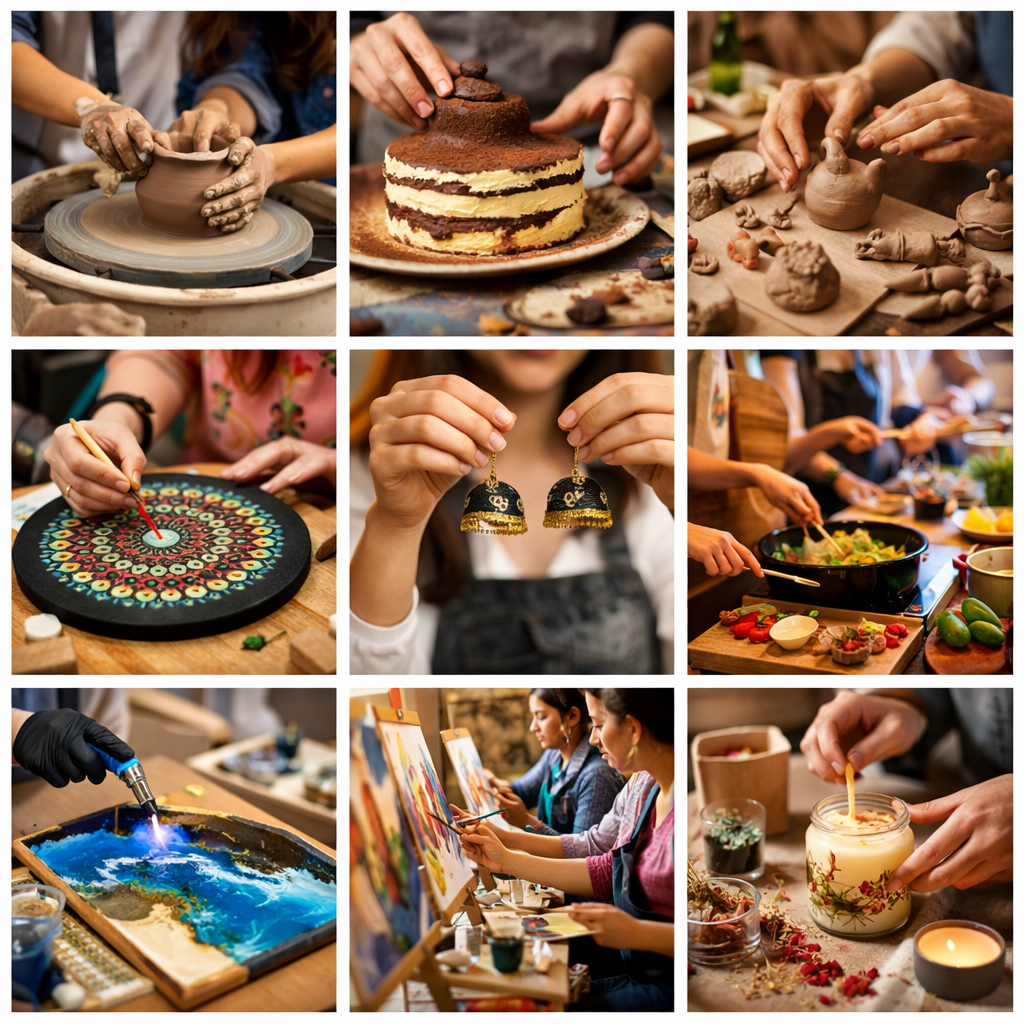 workshops in hyderabad collage pottery baking painting crafts