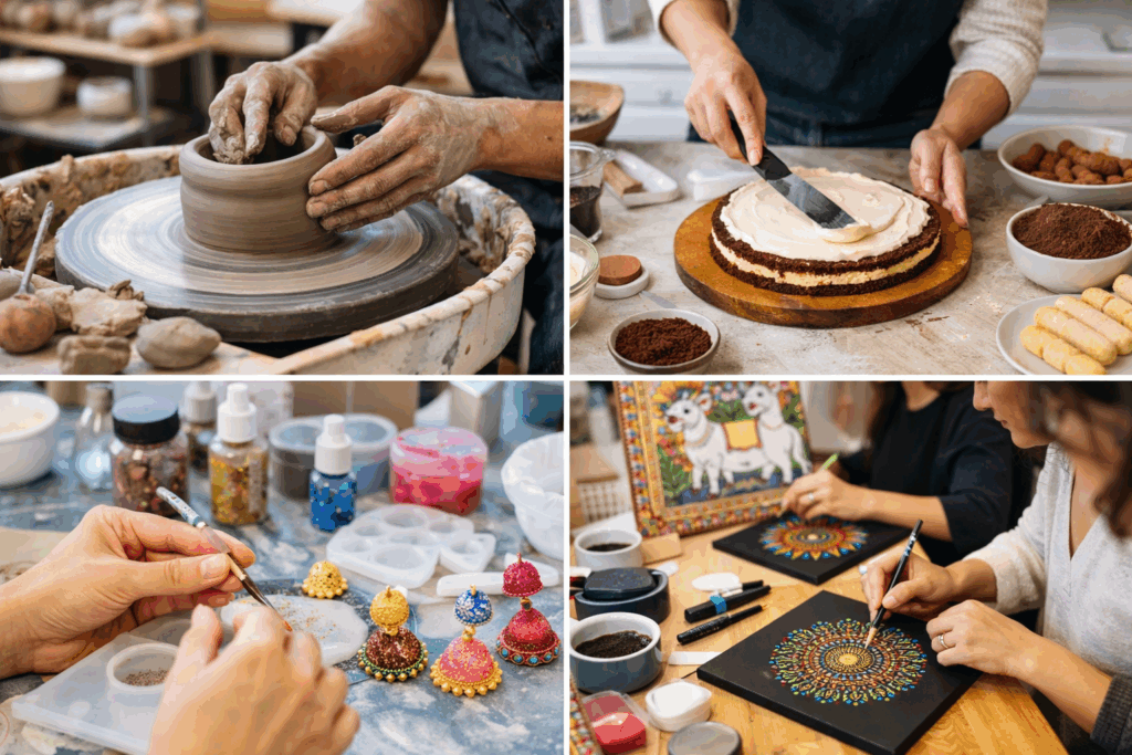 workshops in hyderabad collage pottery baking crafts painting