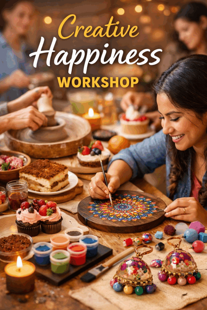 creative happiness workshops in hyderabad with art and pottery